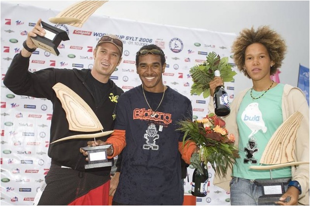 MauiSails team land on the podium for their PWA overall disciplines - Kevin, Taty, Sarah