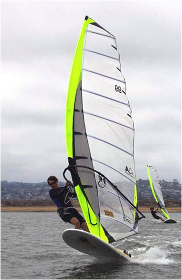 Lasse Uronen having fun in 8mph - Mission Bay